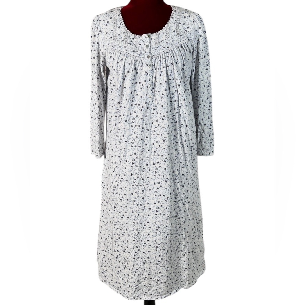 Eileen West Cotton Floral Nightgown Size Small